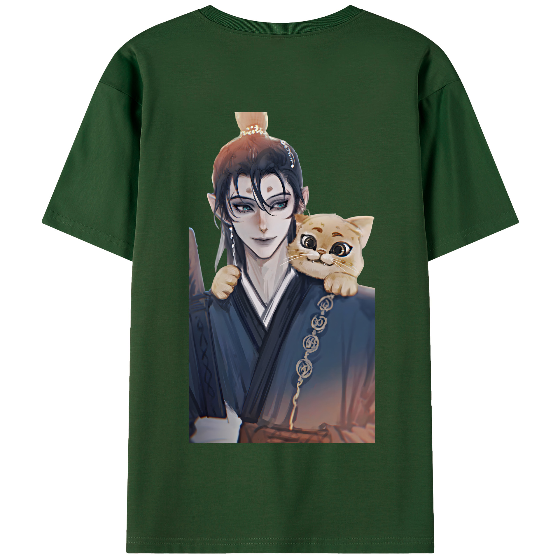 （画像用） Ne Zha 2 ナタ 魔童の大暴れ 綿100％半袖Tシャツ（背面プリント）